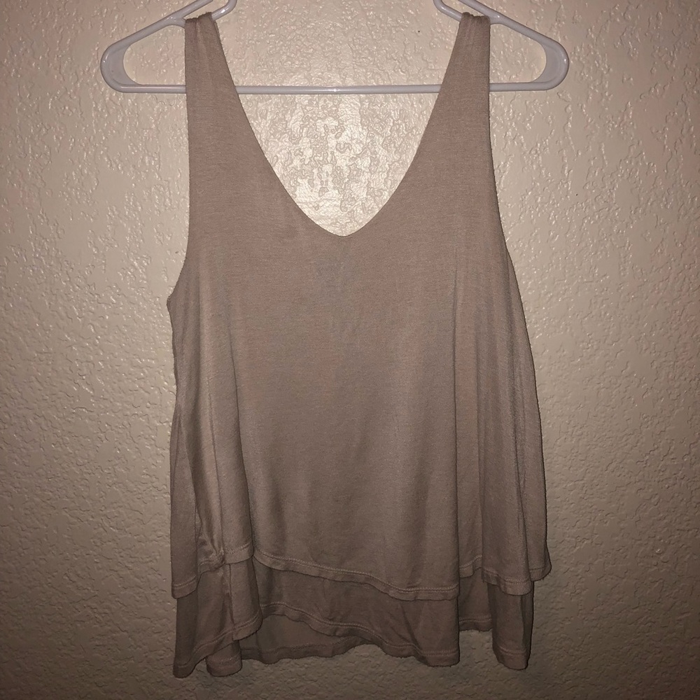 Cream layered tank top